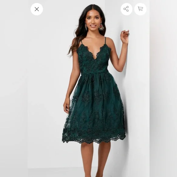 green emerald velvet dress Chi Chi London Women's Satin Maxi Dress in Green main image 1